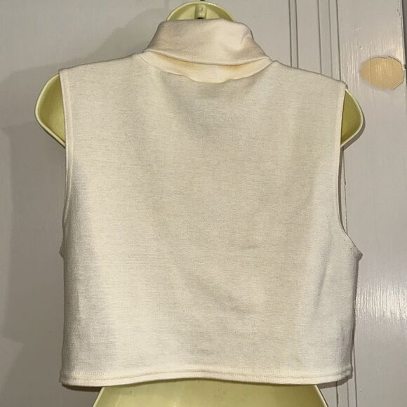 Vintage White Stag cream/ivory acrylic/spandex turtleneck dickie layer top - Picture 4 of 7